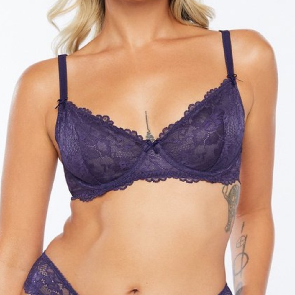 SavageXFenty Unlined Floral Lace Bra
